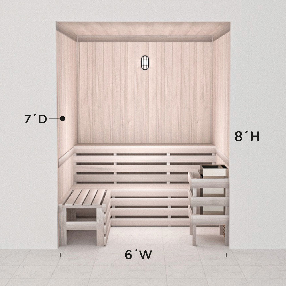 Hand Finished Precut Home Sauna Kit by Scandia - White