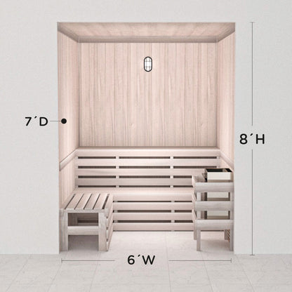 Hand Finished Precut Home Sauna Kit by Scandia - White
