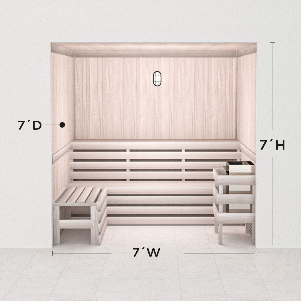 Hand Finished Precut Home Sauna Kit by Scandia - White