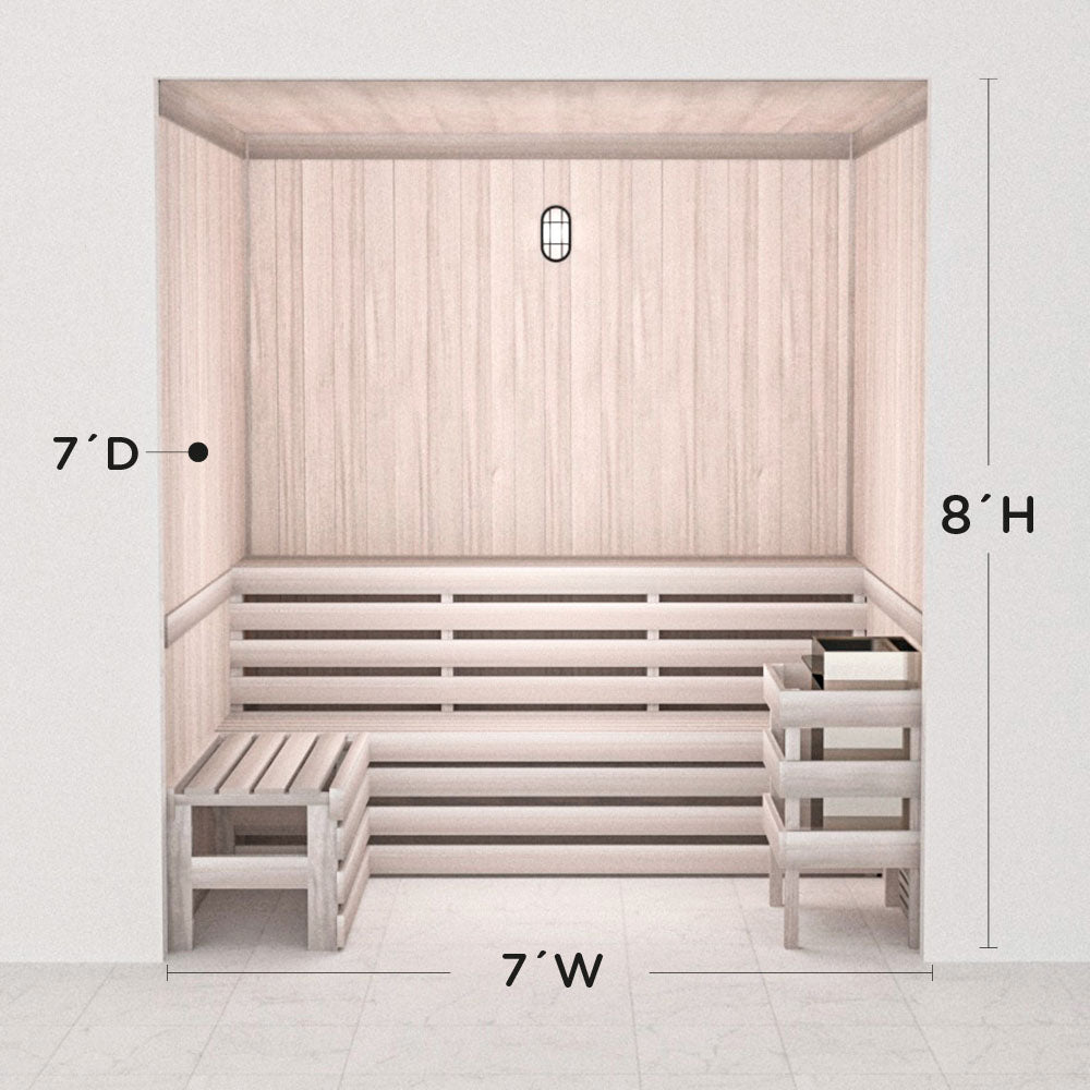 Hand Finished Precut Home Sauna Kit by Scandia - White