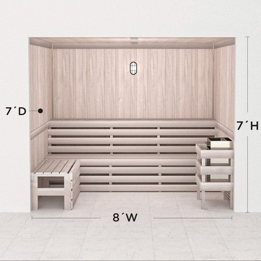 Hand Finished Precut Home Sauna Kit by Scandia - White