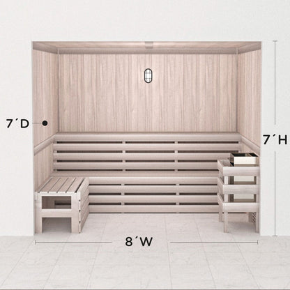 Hand Finished Precut Home Sauna Kit by Scandia - White