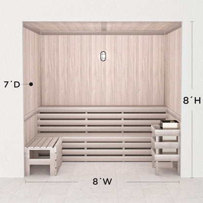 Hand Finished Precut Home Sauna Kit by Scandia - White