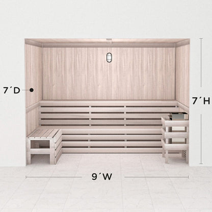 Hand Finished Precut Home Sauna Kit by Scandia - White