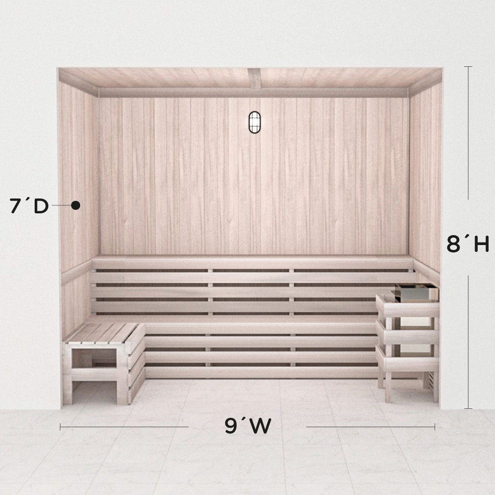 Hand Finished Precut Home Sauna Kit by Scandia - White