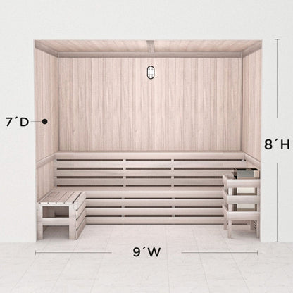 Hand Finished Precut Home Sauna Kit by Scandia - White