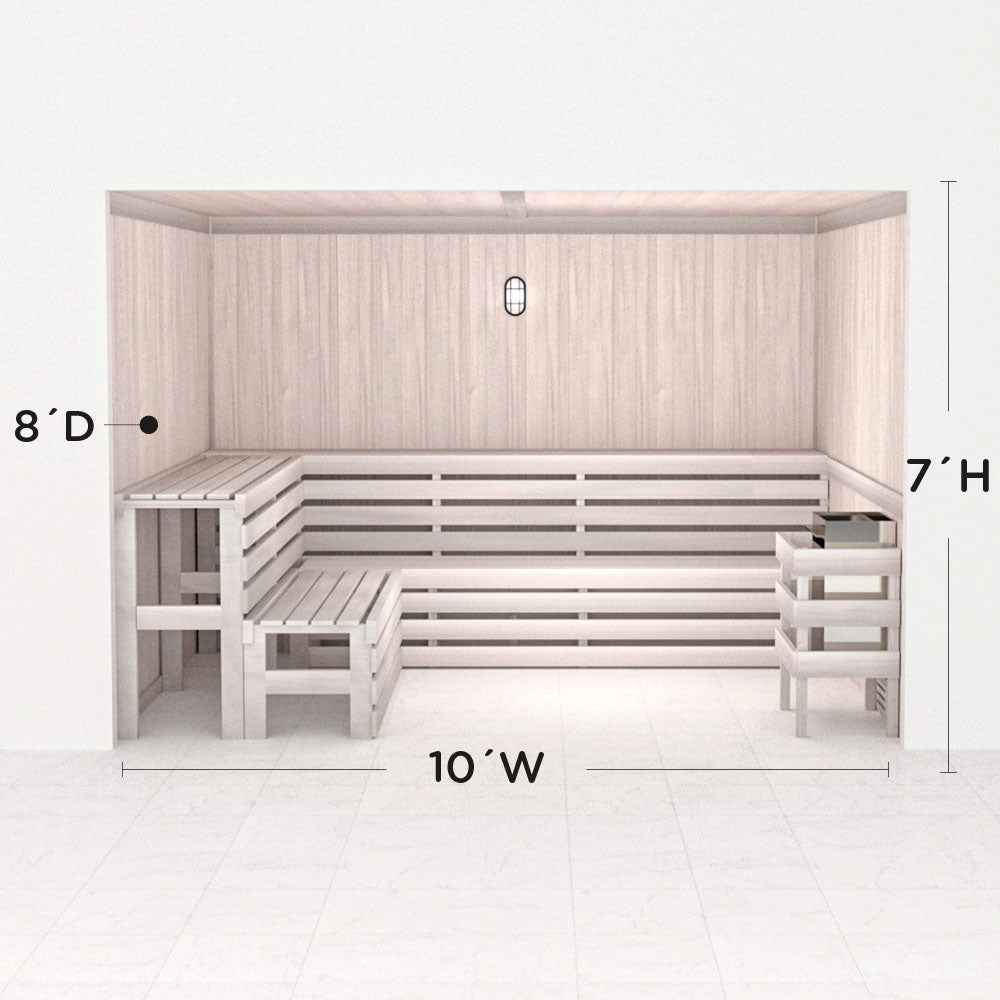 Hand Finished Precut Home Sauna Kit by Scandia - White