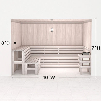 Hand Finished Precut Home Sauna Kit by Scandia - White