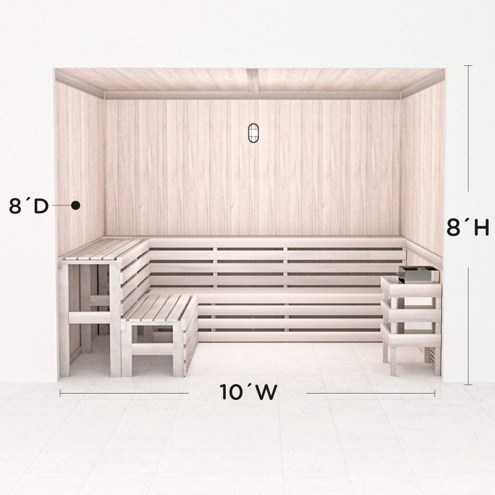 Hand Finished Precut Home Sauna Kit by Scandia - White