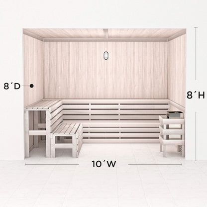 Hand Finished Precut Home Sauna Kit by Scandia - White