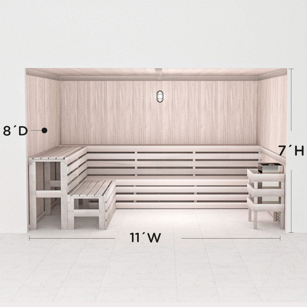 Hand Finished Precut Home Sauna Kit by Scandia - White