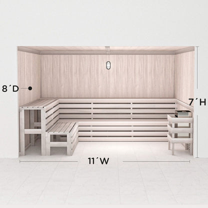 Hand Finished Precut Home Sauna Kit by Scandia - White