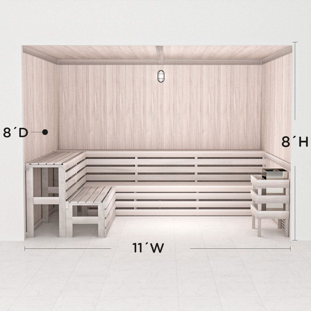Hand Finished Precut Home Sauna Kit by Scandia - White