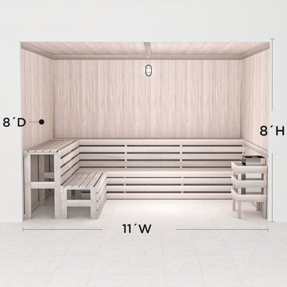 Hand Finished Precut Home Sauna Kit by Scandia - White