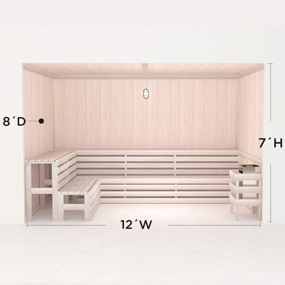 Hand Finished Precut Home Sauna Kit by Scandia - White