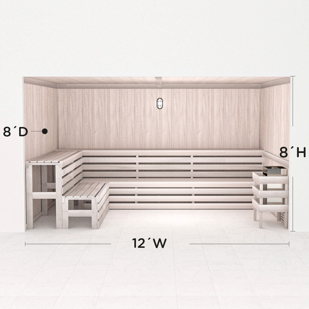Hand Finished Precut Home Sauna Kit by Scandia - White