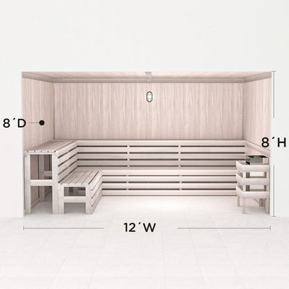 Hand Finished Precut Home Sauna Kit by Scandia - White