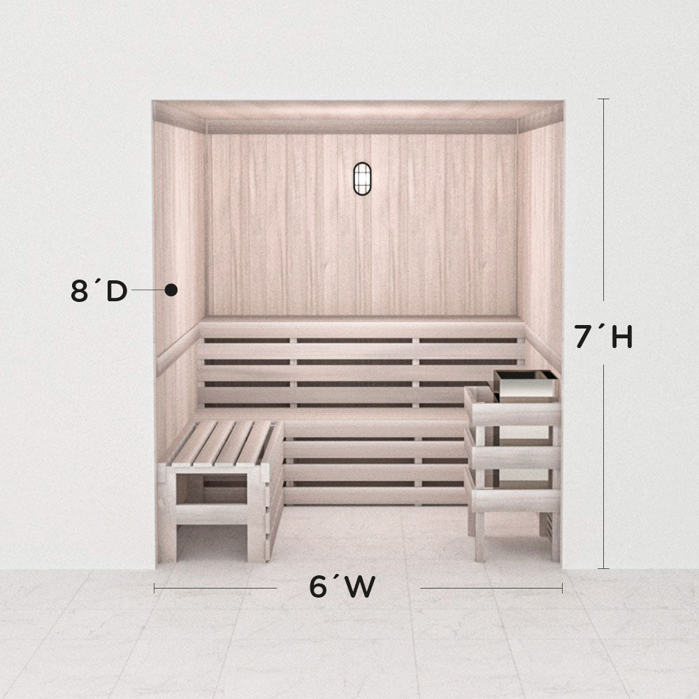 Hand Finished Precut Home Sauna Kit by Scandia - White
