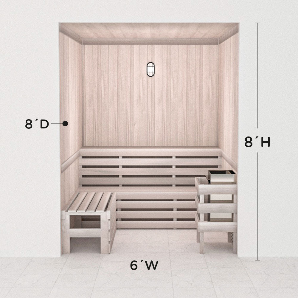 Hand Finished Precut Home Sauna Kit by Scandia - White