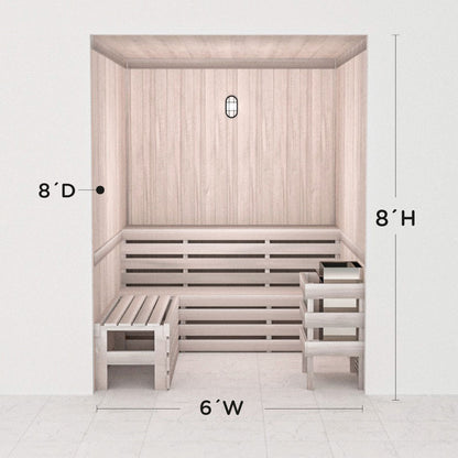 Hand Finished Precut Home Sauna Kit by Scandia - White