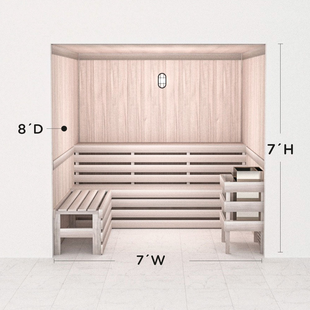 Hand Finished Precut Home Sauna Kit by Scandia - White