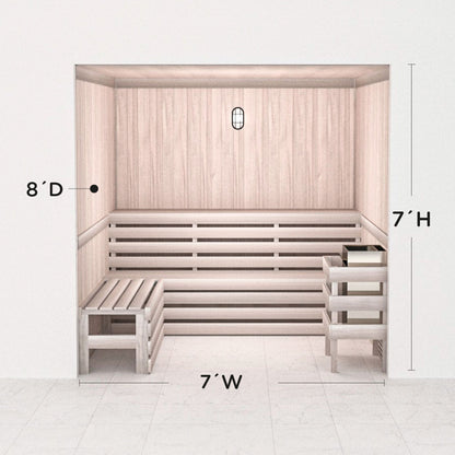 Hand Finished Precut Home Sauna Kit by Scandia - White