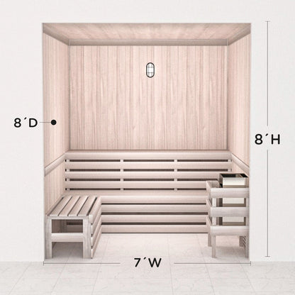 Hand Finished Precut Home Sauna Kit by Scandia - White