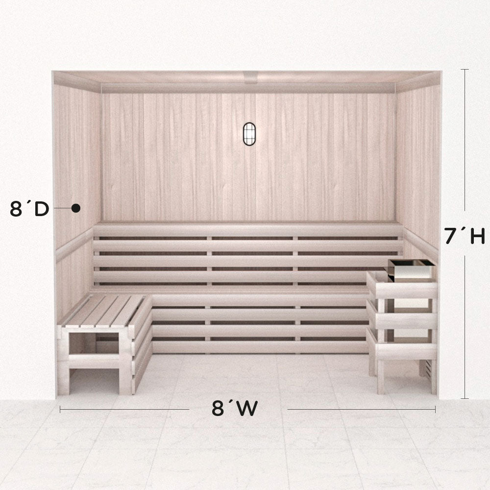 Hand Finished Precut Home Sauna Kit by Scandia - White