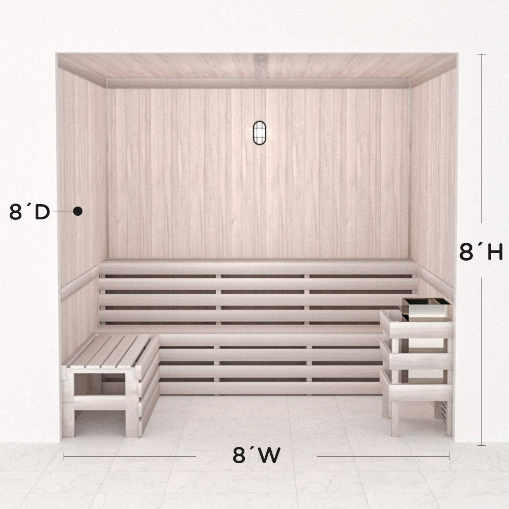 Hand-Finished Precut Home Sauna Kit | White, by Scandia – Saunas.com
