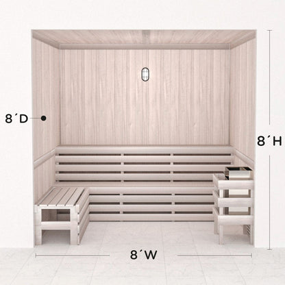 Hand Finished Precut Home Sauna Kit by Scandia - White
