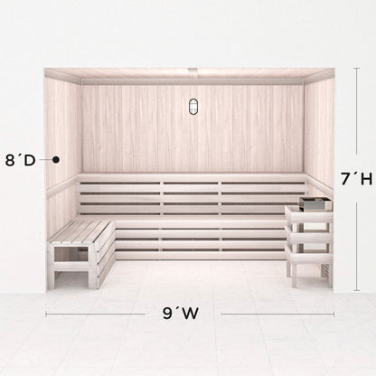 Hand Finished Precut Home Sauna Kit by Scandia - White