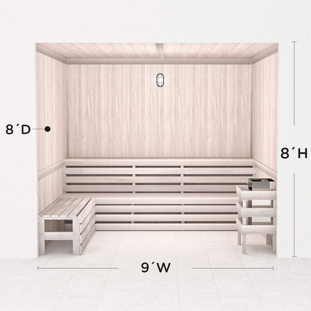 Hand Finished Precut Home Sauna Kit by Scandia - White