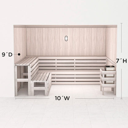 Hand Finished Precut Home Sauna Kit by Scandia - White