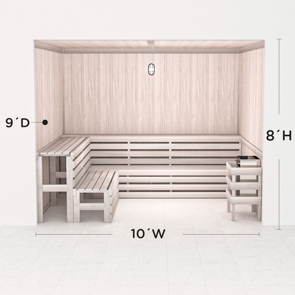 Hand Finished Precut Home Sauna Kit by Scandia - White