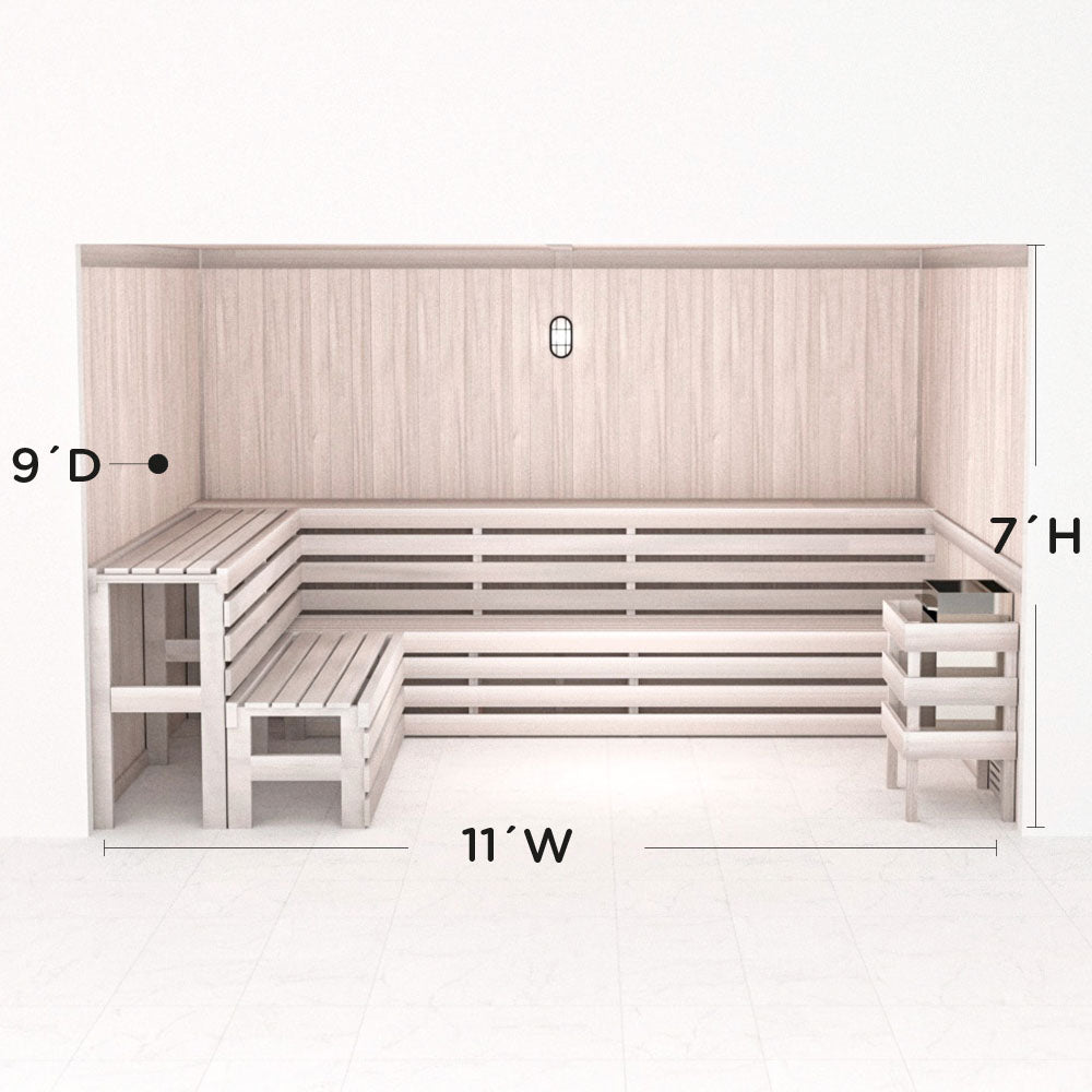 Hand Finished Precut Home Sauna Kit by Scandia - White