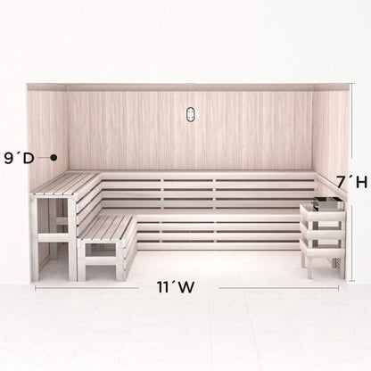 Hand Finished Precut Home Sauna Kit by Scandia - White