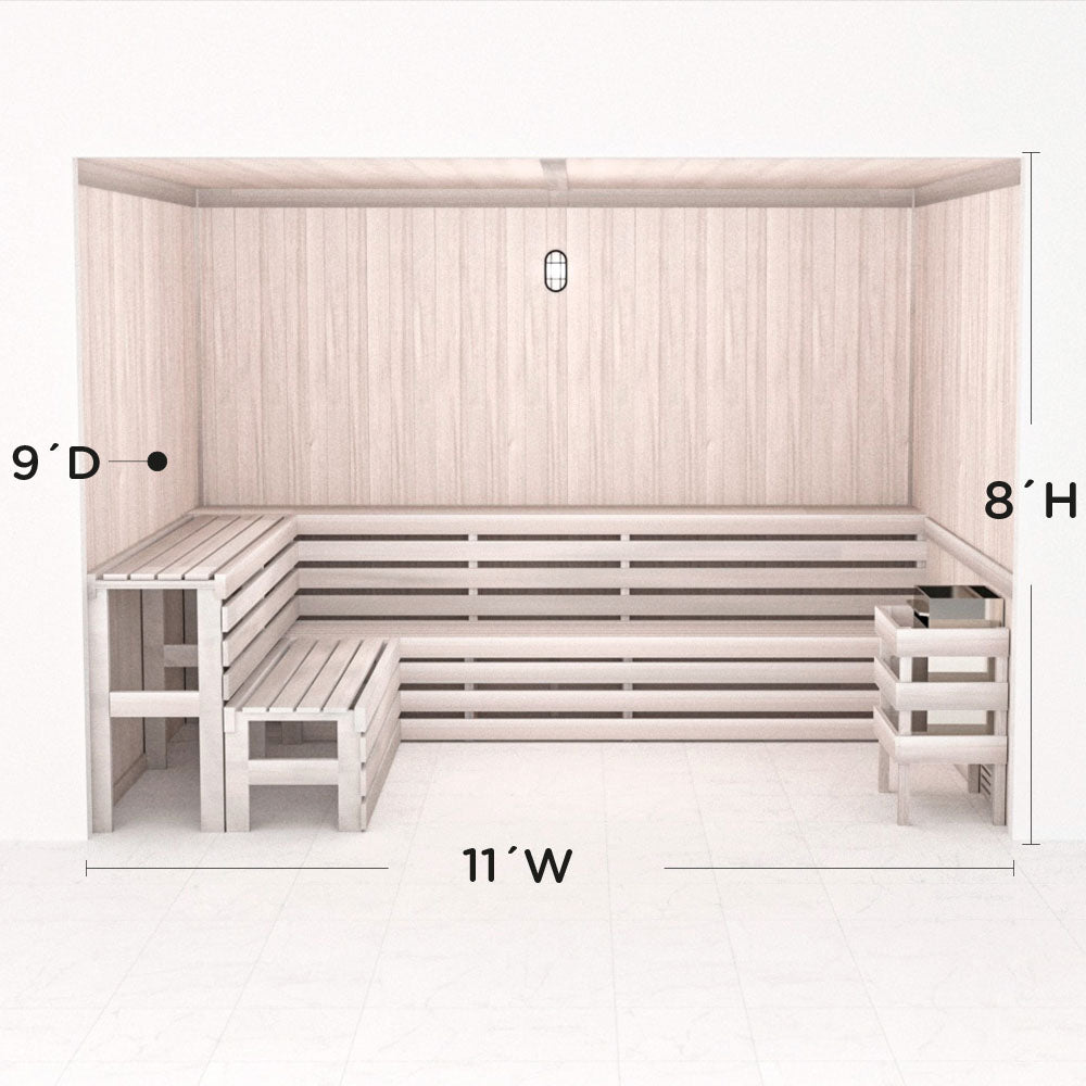 Hand Finished Precut Home Sauna Kit by Scandia - White