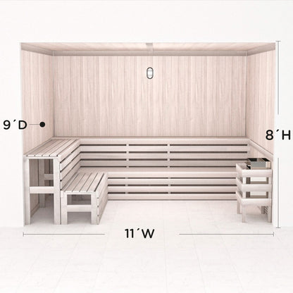 Hand Finished Precut Home Sauna Kit by Scandia - White