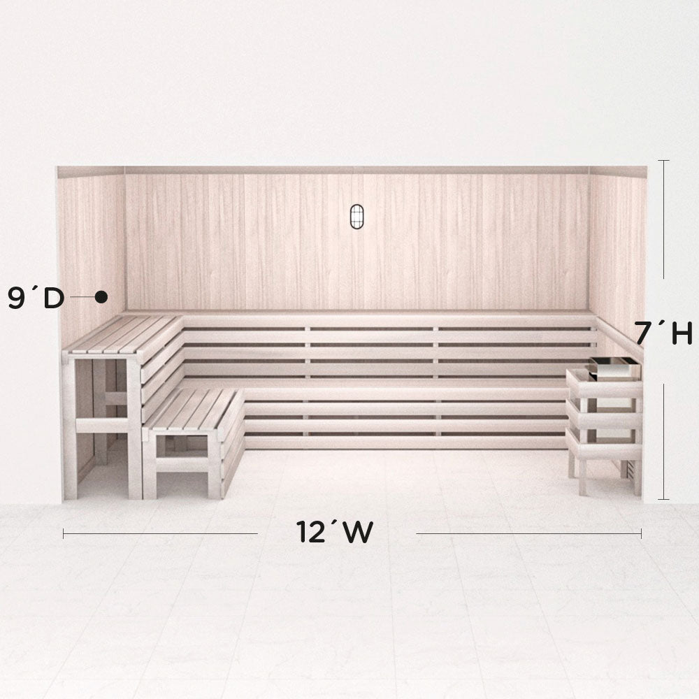 Hand Finished Precut Home Sauna Kit by Scandia - White