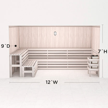 Hand Finished Precut Home Sauna Kit by Scandia - White