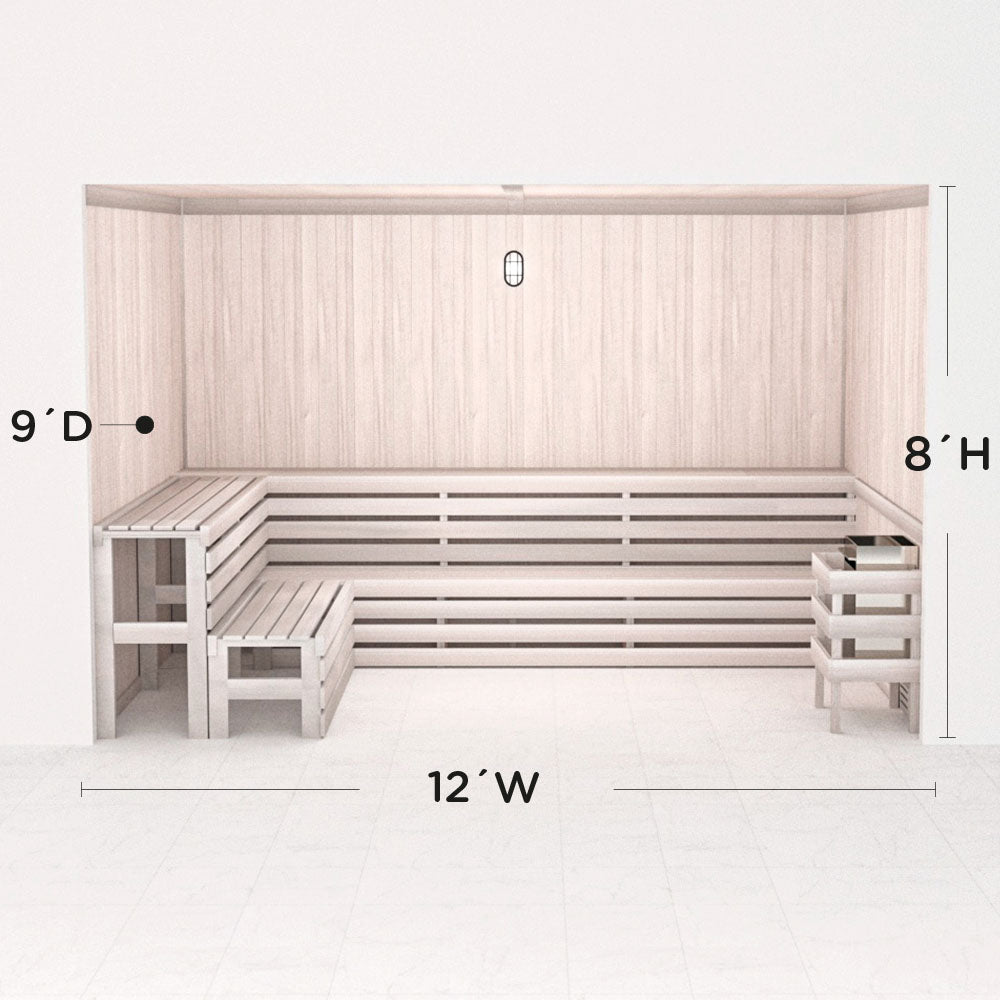 Hand Finished Precut Home Sauna Kit by Scandia - White