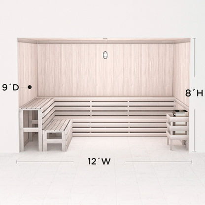 Hand Finished Precut Home Sauna Kit by Scandia - White