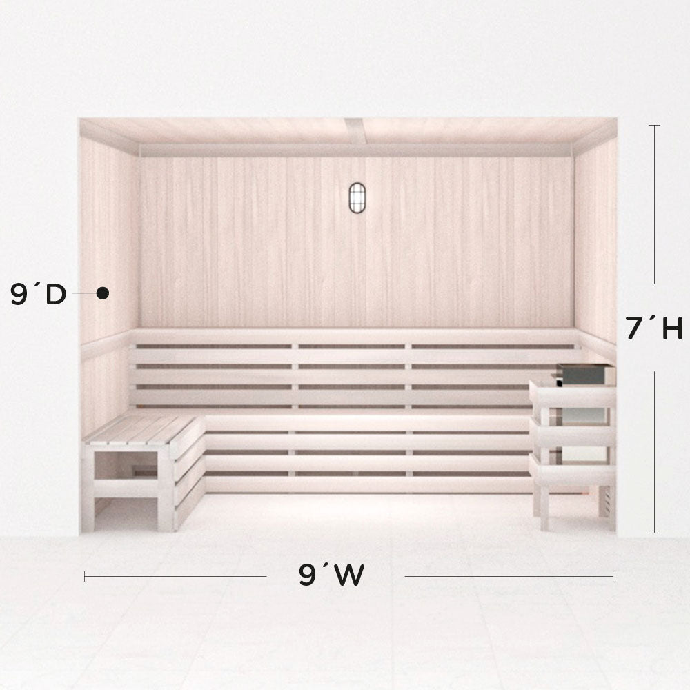 Hand Finished Precut Home Sauna Kit by Scandia - White