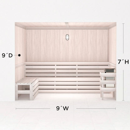 Hand Finished Precut Home Sauna Kit by Scandia - White