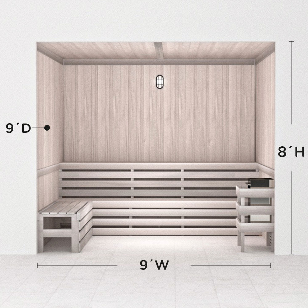 Hand Finished Precut Home Sauna Kit by Scandia - White