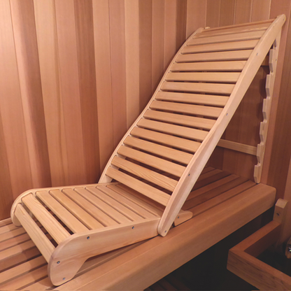 Wooden reclined lounge sauna chair