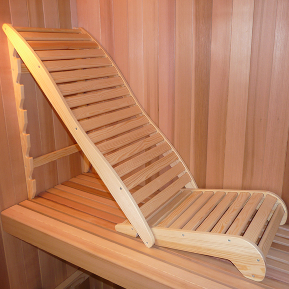 Wooden reclined lounge sauna chair