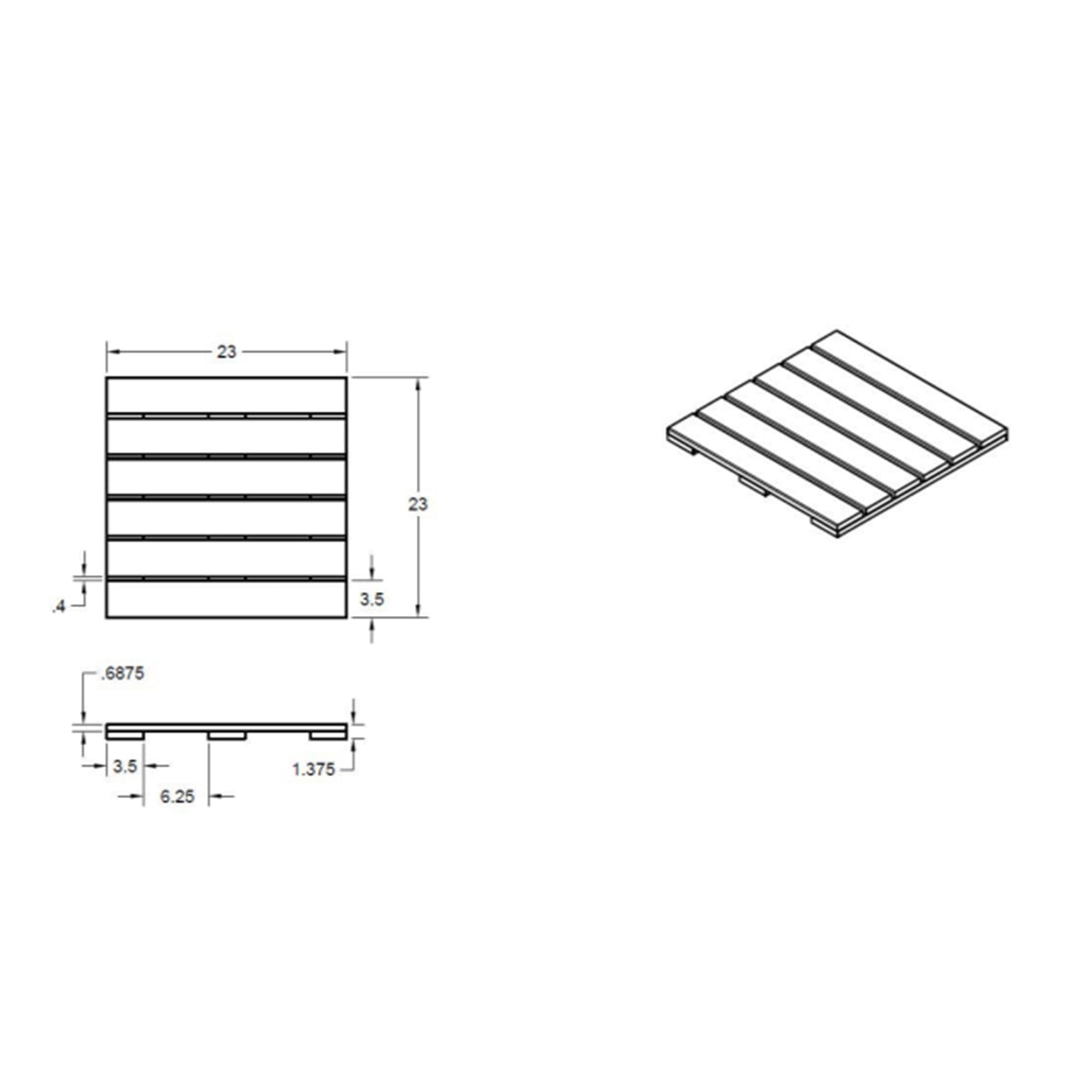 Dimensions of the duckboard