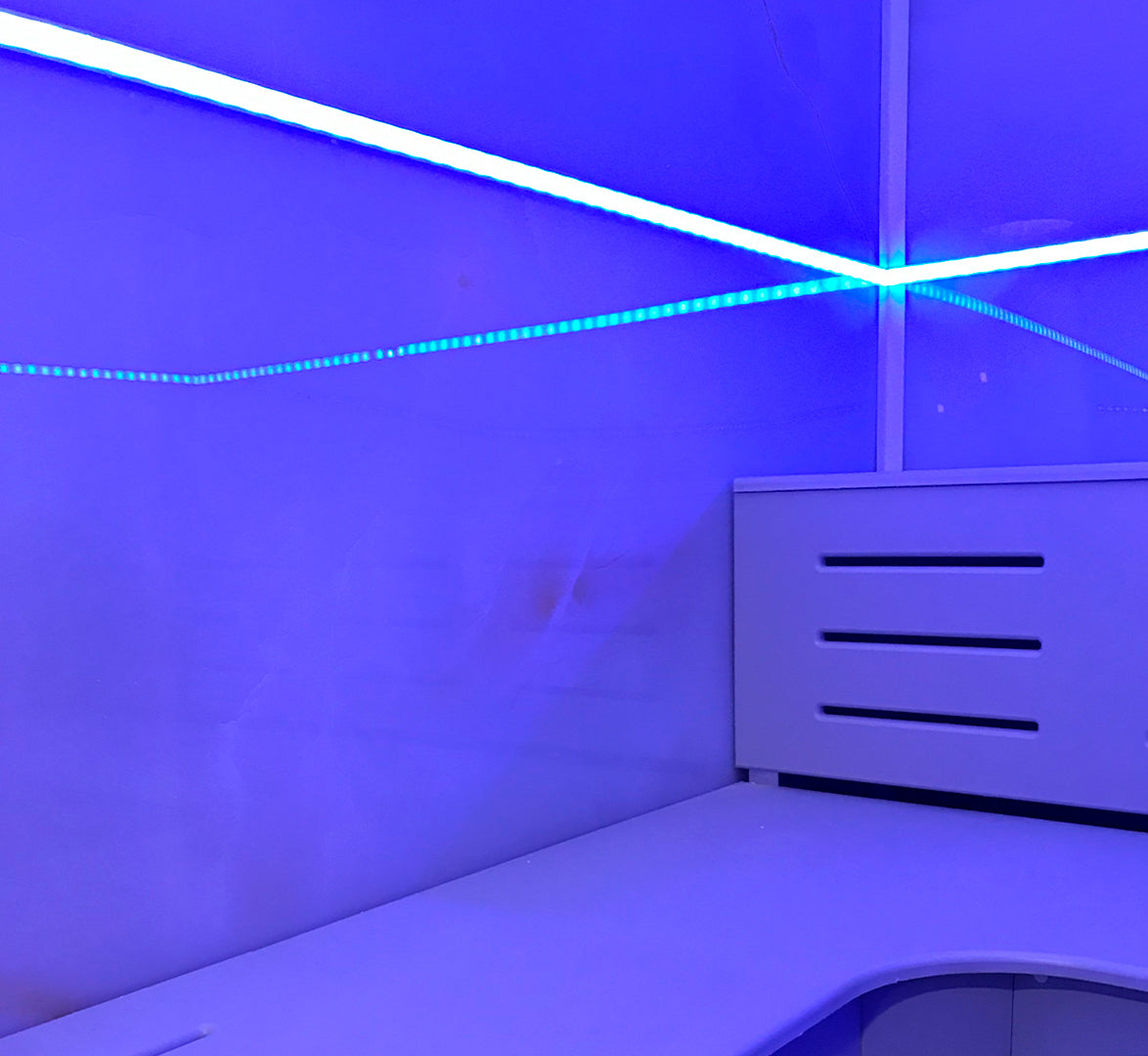 Cedar bench inside a Scandia steam room