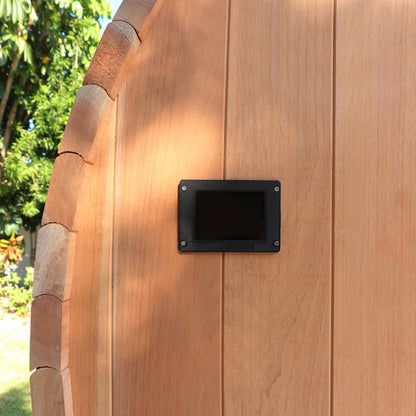 Barrel sauna roof vent detail